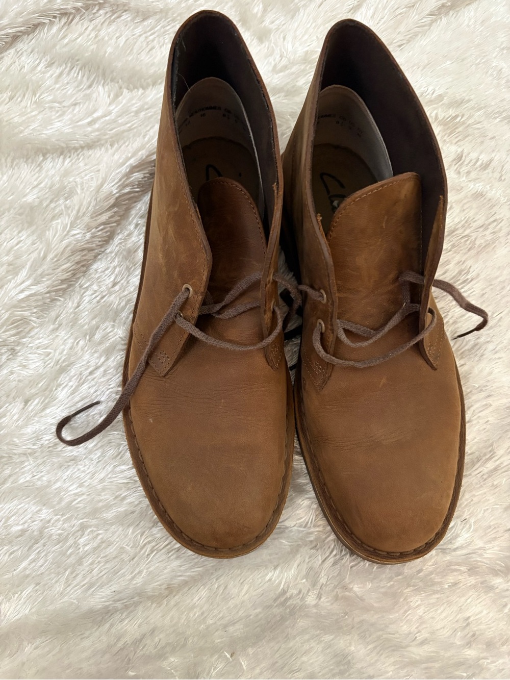 Clarks Bushacre 2 Tan Leather Lace Up Chukka Boots Men’s Size 9